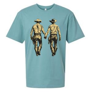 Gay Cowboy Gay Western Lgbtqia Gay Rodeo Sueded Cloud Jersey T-Shirt