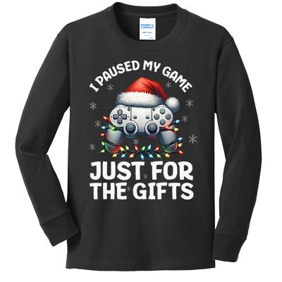 Gamer Christmas Gaming Xmas Video Games Christmas Pj Kids Long Sleeve Shirt