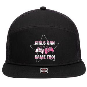 Gaming Can Game Too Gamer Funny Gift 7 Panel Mesh Trucker Snapback Hat