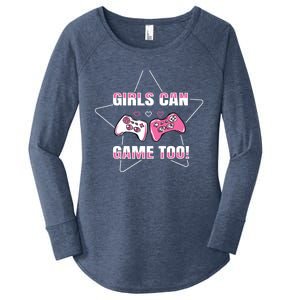 Gaming Can Game Too Gamer Funny Gift Women's Perfect Tri Tunic Long Sleeve Shirt