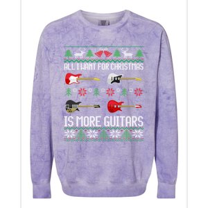 Guitars Christmas Guitarist Guitar Ugly Christmas Cute Gift Colorblast Crewneck Sweatshirt