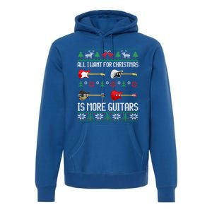 Guitars Christmas Guitarist Guitar Ugly Christmas Cute Gift Premium Hoodie