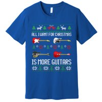 Guitars Christmas Guitarist Guitar Ugly Christmas Cute Gift Premium T-Shirt