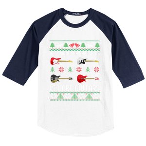 Guitars Christmas Guitarist Guitar Ugly Christmas Cute Gift Baseball Sleeve Shirt