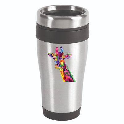 Giraffe Colorful Geometric Mammal Fauna Pop Art Style 16oz Travel Tumbler