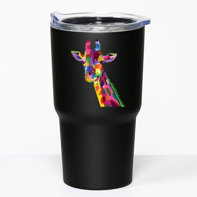 Giraffe Colorful Geometric Mammal Fauna Pop Art Style Tumbler