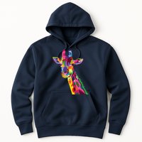 Giraffe Colorful Geometric Mammal Fauna Pop Art Style Hoodie