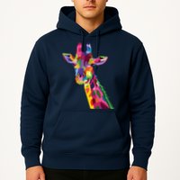 Giraffe Colorful Geometric Mammal Fauna Pop Art Style Hoodie