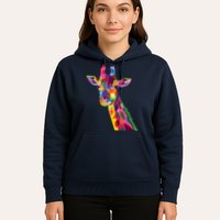 Giraffe Colorful Geometric Mammal Fauna Pop Art Style Hoodie