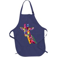 Giraffe Colorful Geometric Mammal Fauna Pop Art Style Apron