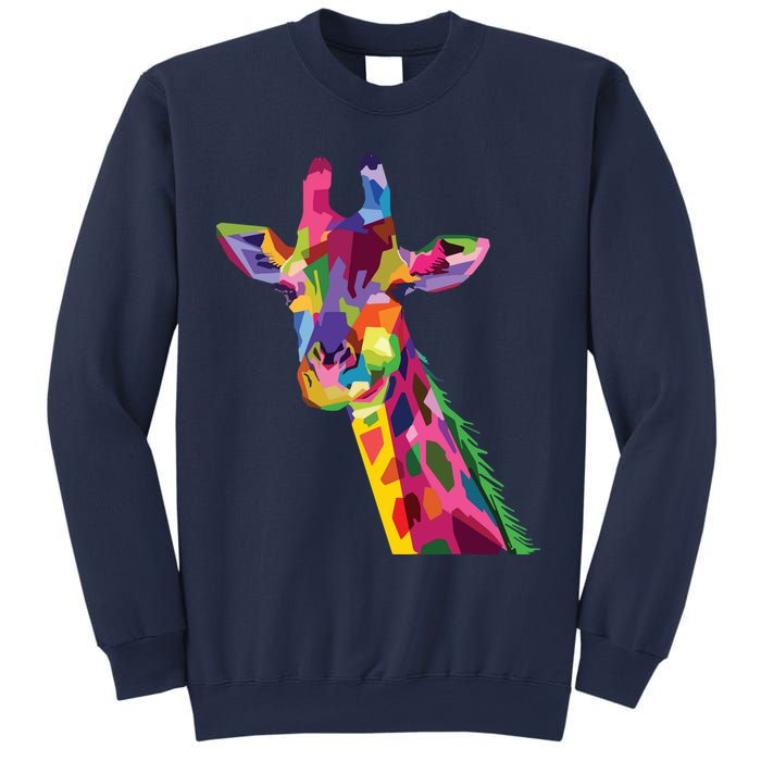Giraffe Colorful Geometric Mammal Fauna Pop Art Style Sweatshirt