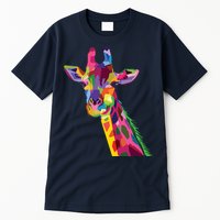 Giraffe Colorful Geometric Mammal Fauna Pop Art Style Tall T-Shirt