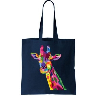 Giraffe Colorful Geometric Mammal Fauna Pop Art Style Bag