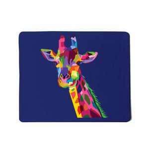 Giraffe Colorful Geometric Mammal Fauna Pop Art Style Mousepad