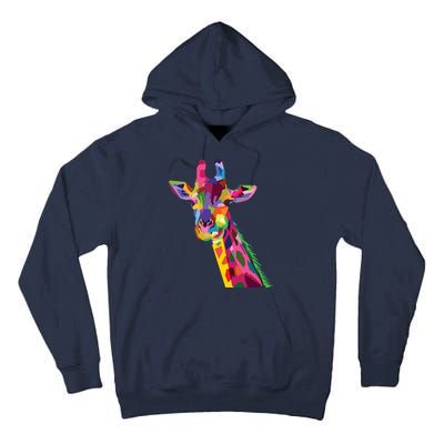 Giraffe Colorful Geometric Mammal Fauna Pop Art Style Tall Hoodie