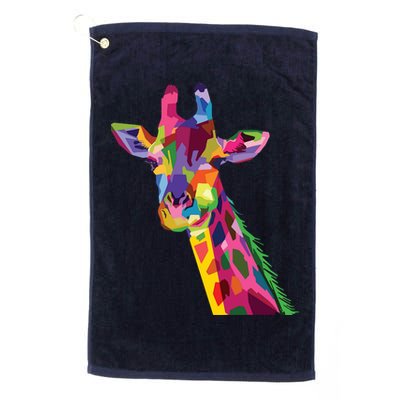 Giraffe Colorful Geometric Mammal Fauna Pop Art Style Golf Towel