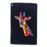 Giraffe Colorful Geometric Mammal Fauna Pop Art Style Platinum Collection Golf Towel