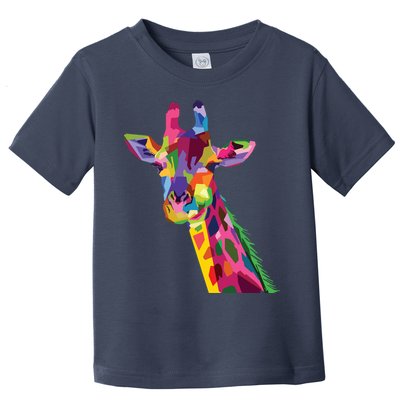 Giraffe Colorful Geometric Mammal Fauna Pop Art Style Toddler T-Shirt