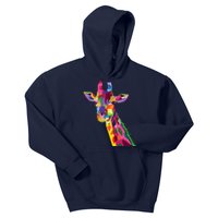 Giraffe Colorful Geometric Mammal Fauna Pop Art Style Kids Hoodie