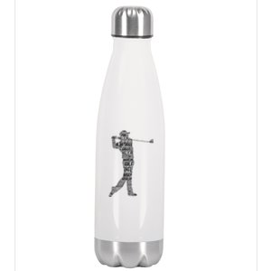 Golf Club Golfer Golfing Stainless Steel Insulated Water Bottle