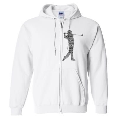 Golf Club Golfer Golfing Full Zip Hoodie