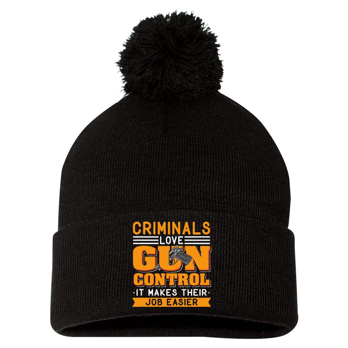 Gun Control Gun Rights Pro Gun Second Amendment Firearms Pom Pom 12in Knit Beanie