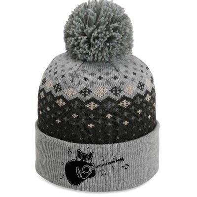 Guitarist Cat Guitar Music Lover The Baniff Cuffed Pom Beanie