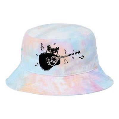 Guitarist Cat Guitar Music Lover Tie Dye Newport Bucket Hat