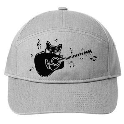 Guitarist Cat Guitar Music Lover 7-Panel Snapback Hat