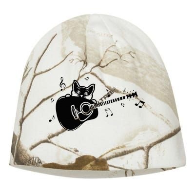 Guitarist Cat Guitar Music Lover Kati - Camo Knit Beanie