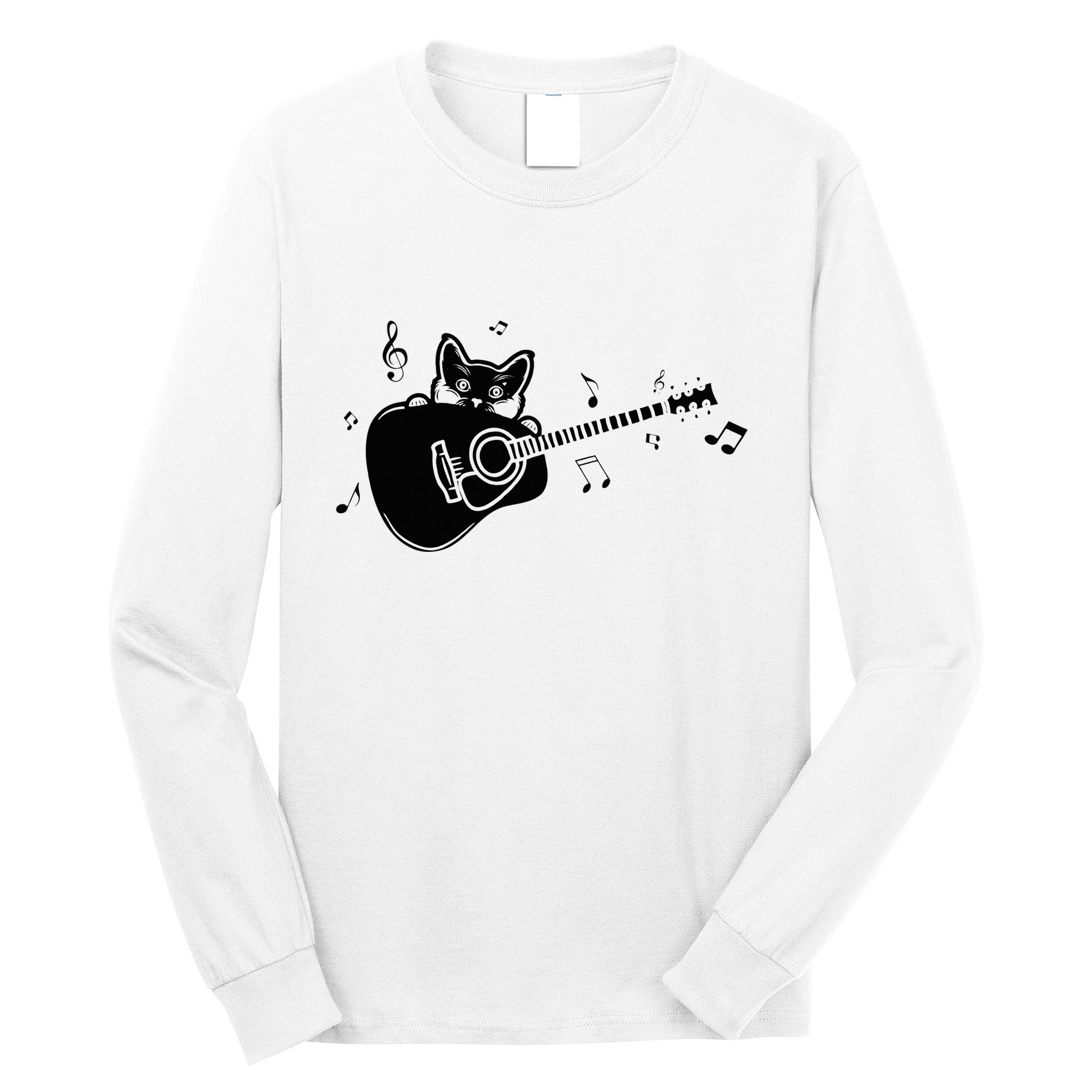 Guitarist Cat Guitar Music Lover Long Sleeve Shirt