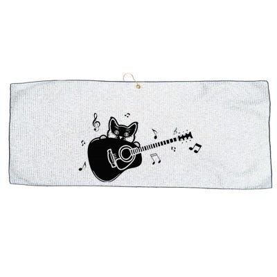 Guitarist Cat Guitar Music Lover Large Microfiber Waffle Golf Towel