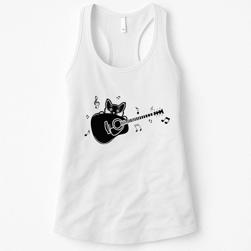 Guitarist Cat Guitar Music Lover Womens Tank Top
