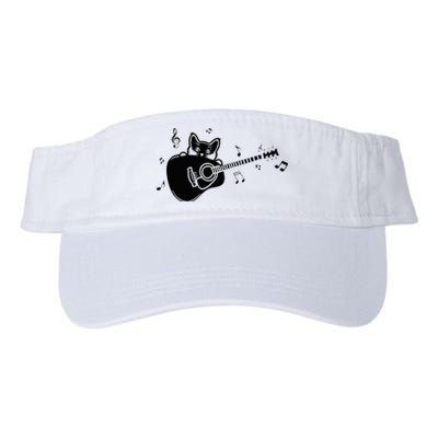 Guitarist Cat Guitar Music Lover Valucap Bio-Washed Visor