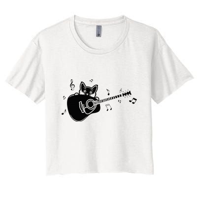 Guitarist Cat Guitar Music Lover Crop Top