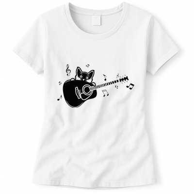 Guitarist Cat Guitar Music Lover Womens T-Shirt