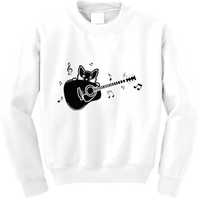 Guitarist Cat Guitar Music Lover Kids Sweatshirt