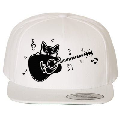 Guitarist Cat Guitar Music Lover Wool Snapback Cap