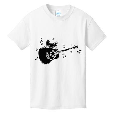 Guitarist Cat Guitar Music Lover Kids T-Shirt