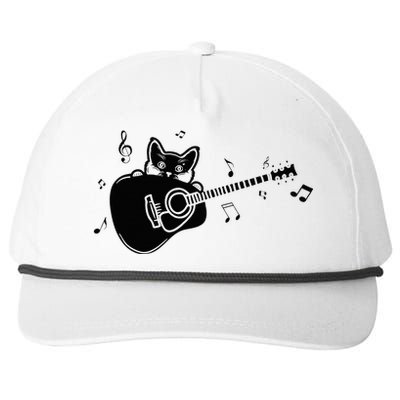 Guitarist Cat Guitar Music Lover Snapback Five-Panel Rope Hat