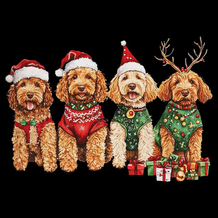 Goldendoodle Christmas Golden Doodle Pajamas For Women Women's V-Neck T-Shirt