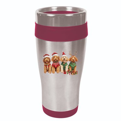 Goldendoodle Christmas Golden Doodle Pajamas For Women 16oz Travel Tumbler