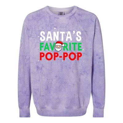 Grandpa Christmas Gift SantaS Favorite Poppop Gift Colorblast Crewneck Sweatshirt