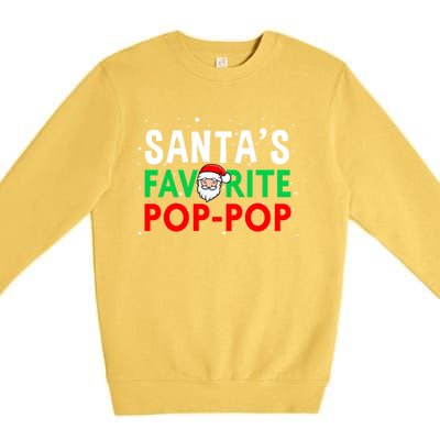 Grandpa Christmas Gift SantaS Favorite Poppop Gift Premium Crewneck Sweatshirt