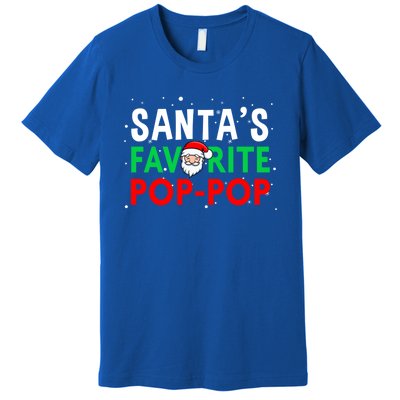 Grandpa Christmas Gift SantaS Favorite Poppop Gift Premium T-Shirt