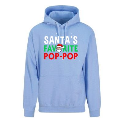 Grandpa Christmas Gift SantaS Favorite Poppop Gift Unisex Surf Hoodie