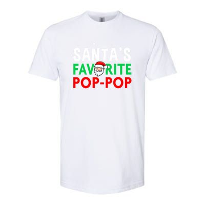 Grandpa Christmas Gift SantaS Favorite Poppop Gift Softstyle CVC T-Shirt