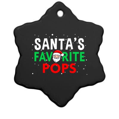 Grandpa Christmas Great Gift SantaS Favorite Pops Funny Gift Ceramic Star Ornament