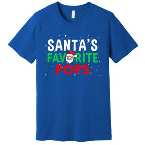 Grandpa Christmas Great Gift SantaS Favorite Pops Funny Gift Premium T-Shirt