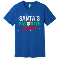 Grandpa Christmas Great Gift SantaS Favorite Pops Funny Gift Premium T-Shirt